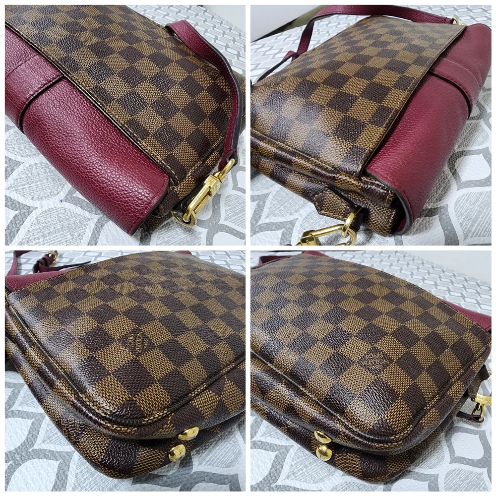 Louis Vuitton Damier Ebene Clapton PM Shoulder Bag Brown/Wine